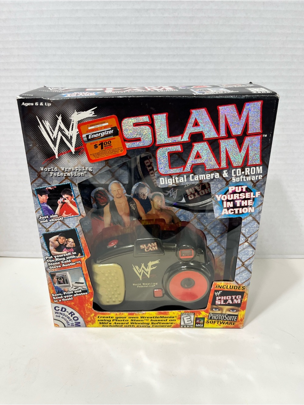 WWF wrestling SLAM CAM digital camera & CD-ROM Software vintage 1999 NWT